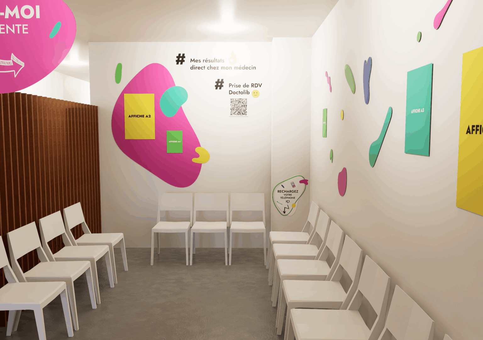 Kit de communication & peinture — Biopath : mise en situation du matériel destiné aux laboratoires pour simuler les bonnes pratiques d’application, garantir la cohérence visuelle et faciliter le déploiement terrain.
